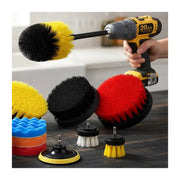 Limpieza De Auto Hogar Set Cepillos Para Taladro 20 Piezas Amarillo