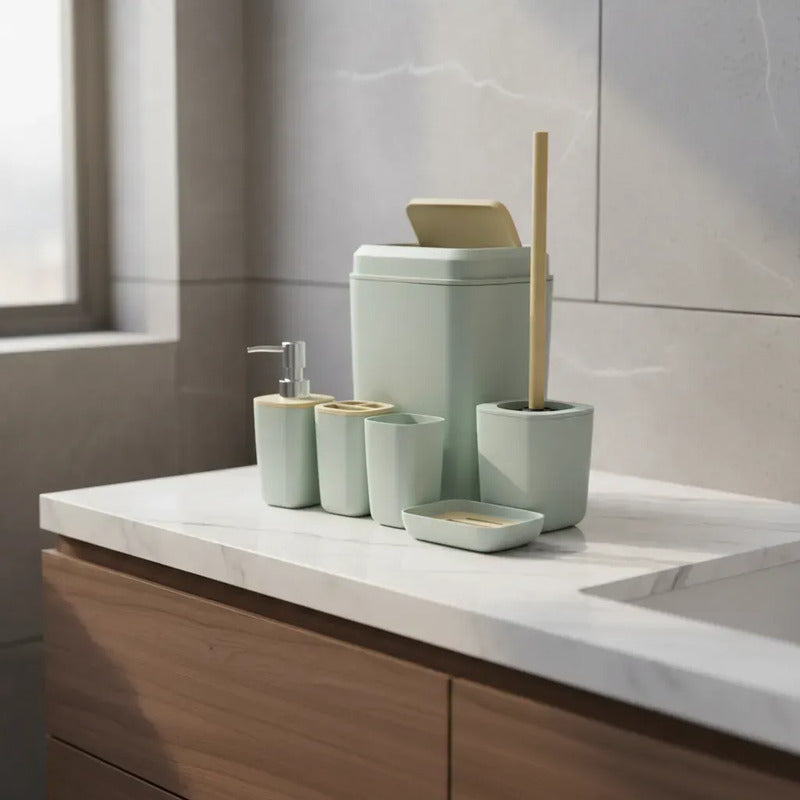 Juego De Accesorios Para Baño 6 Piezas G35693-2 Beige