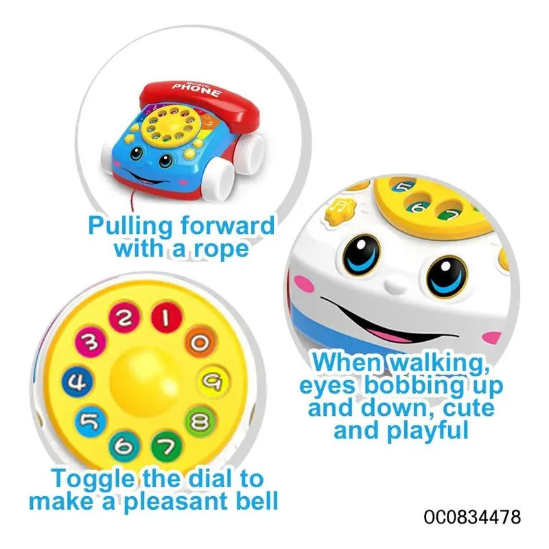 Telefono Didactico Para Niños Cuerda Ruedas