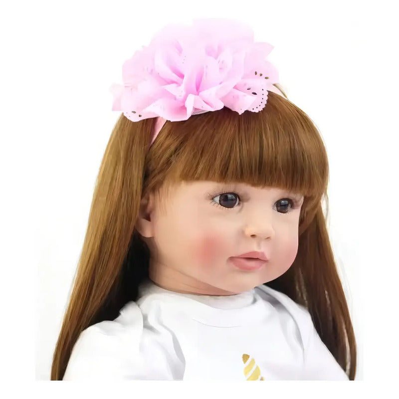 Muñeca Bebé Reborn Realista 60cm Silicona Articulada Unicórnio + Accesorios