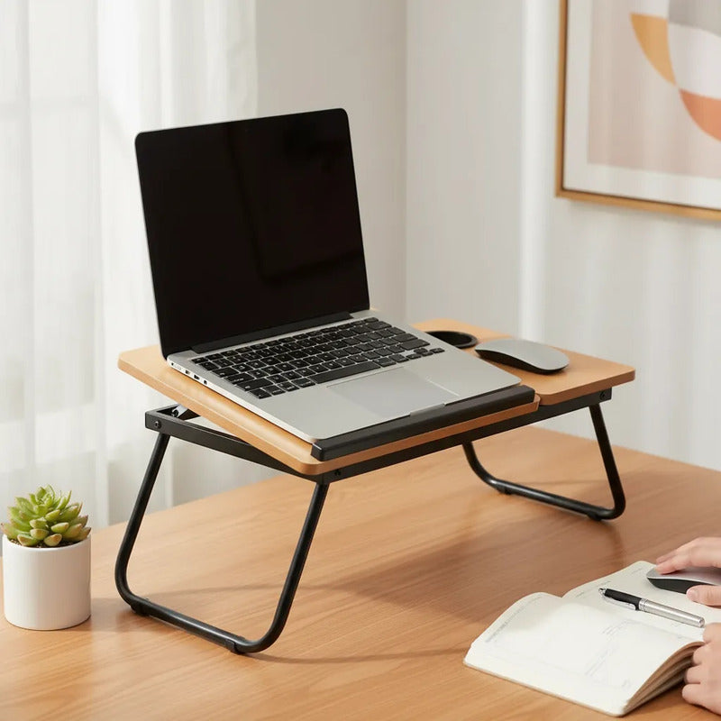 Mesa Multifuncional Graduable Para Laptop S-3 Marrón Claro