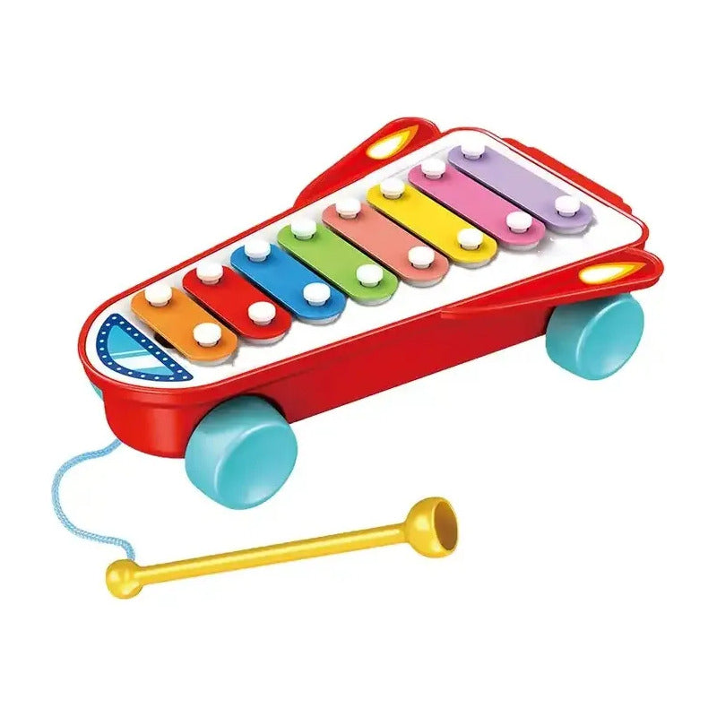 Xilófono De Ruedas Cohete Para Niños Rojo He8034