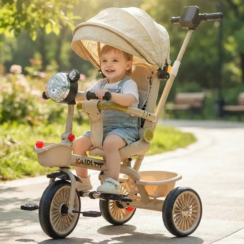 Triciclo De Lugo Bebe Niño Multietapa Kidshop 6068 Beige