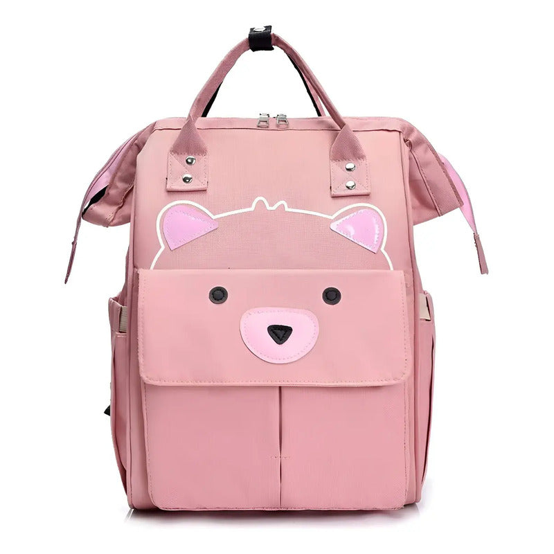 Bolso Pañalera Bebe Tipo Morral Diseño Ref 1402 Color Rosa
