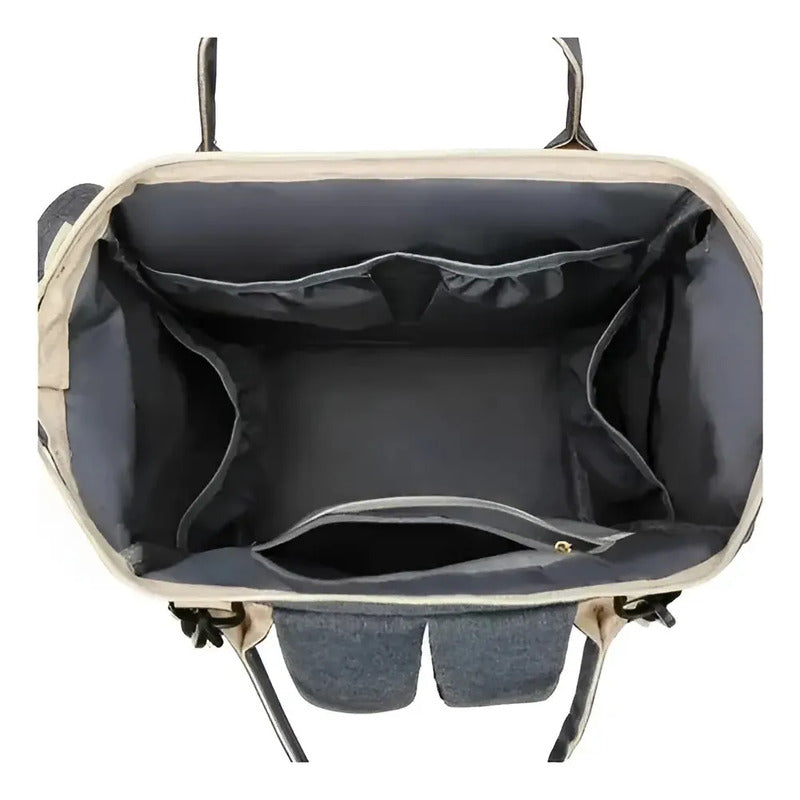 Pañalera Tipo Morral Mochila Con Bolsillos Termicos Usb 9010 Gris Oscuro