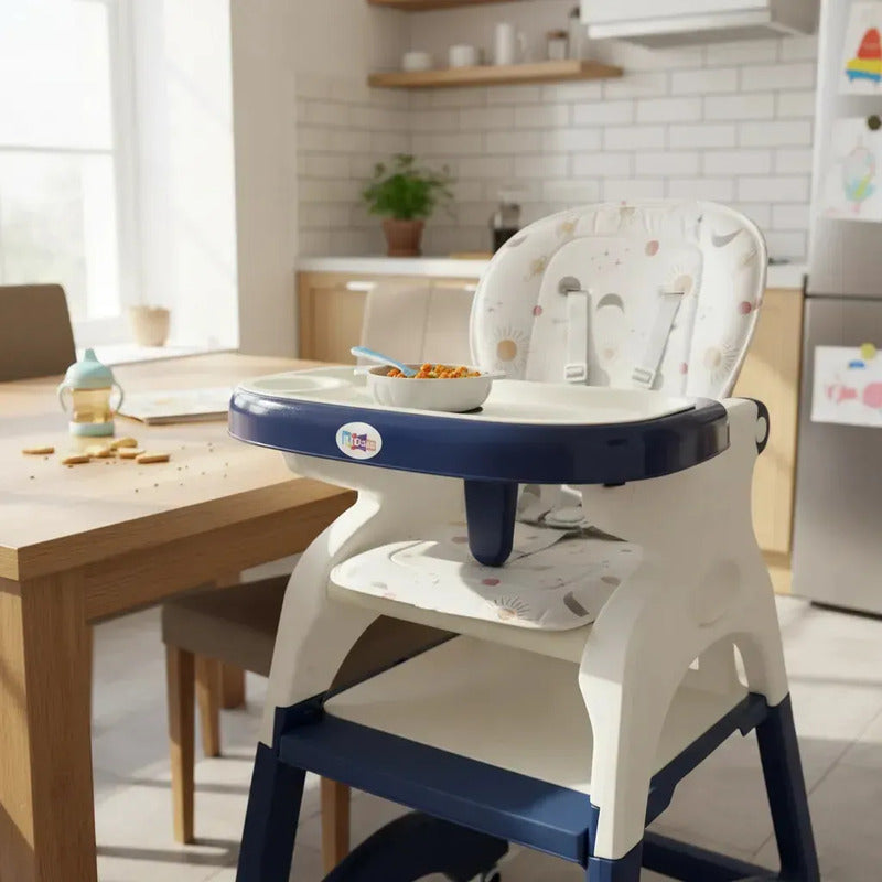 Silla Comedor Escritorio Multifuncional 3 En 1 Bebes O Niños Azul
