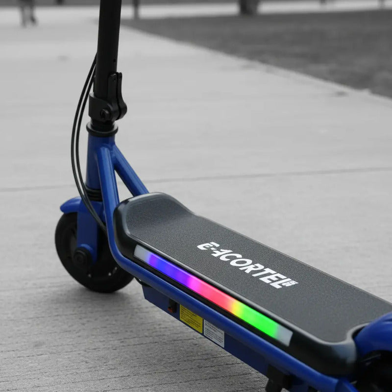 Patineta Scooter Eléctrico Con Luces Kidshop Pt08 Color Azul 1