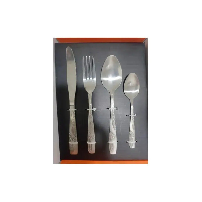 Set Cubiertos 24 Piezas Acero Inoxidable Gourm Gris Gris