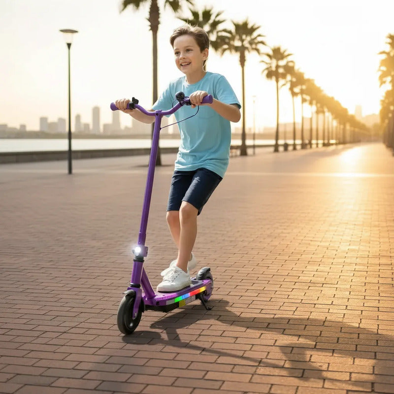 Patineta Scooter Eléctrico Con Luces Kidshop Pt10