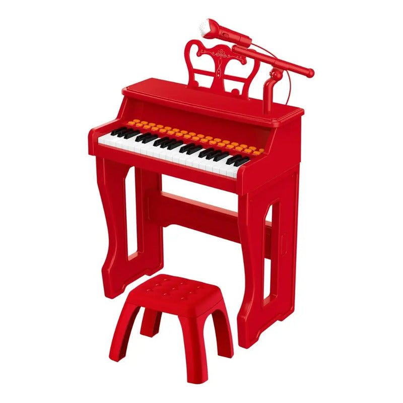 Piano Organeta Clasico Musical 37 Letras Juguetes Con Silla