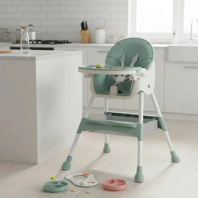 Kidshop Baby 3 Em 1 Silla Comedor Bebe Color Verde Claro