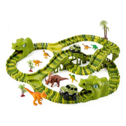 Pista Flexible De Dinosaurios Para Niños 240 Piezas Verde