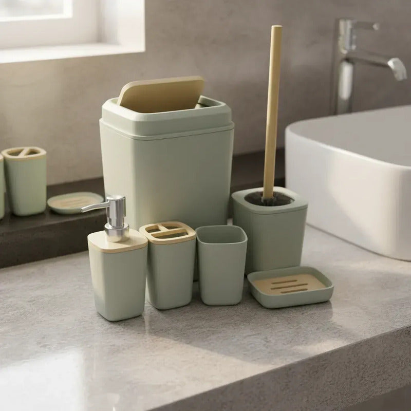 Juego De Accesorios Para Baño 6 Piezas G35693-2 Beige