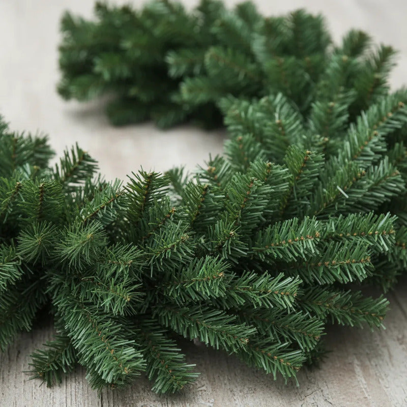Guirnalda Navideña Verde 270cm Con 220 Ramas Verde Liso