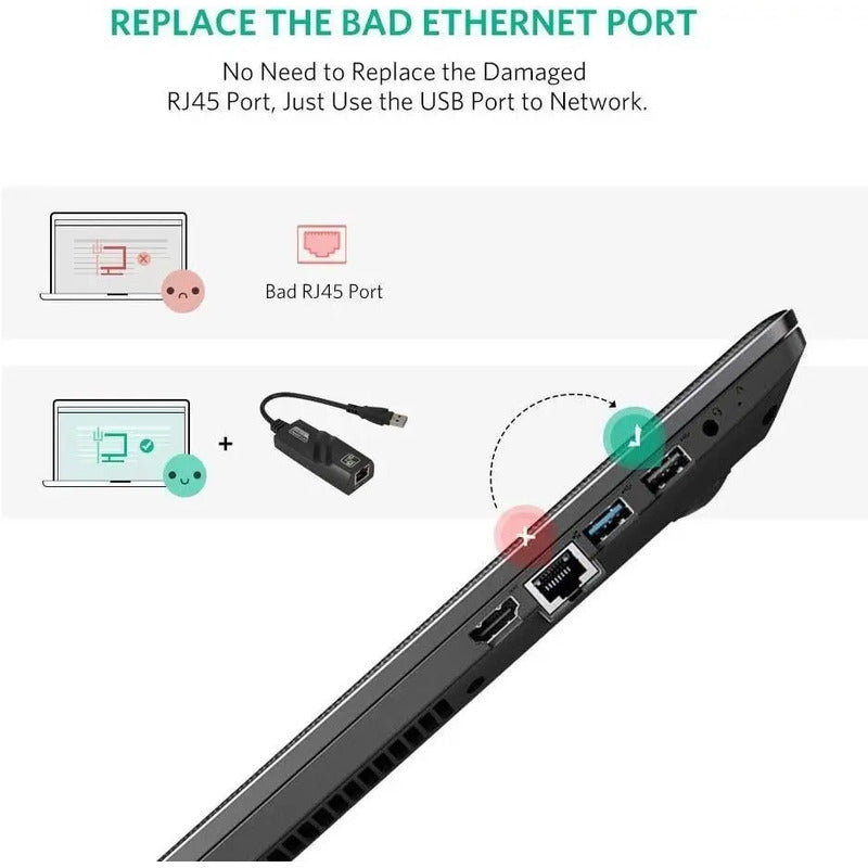 Adaptador Usb 3.0 Gigabit Ethernet 10/100/1000 Mbps Gb3