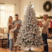 Árbol De Navidad De 210cm Con 900 Ramas Blanco Blanco