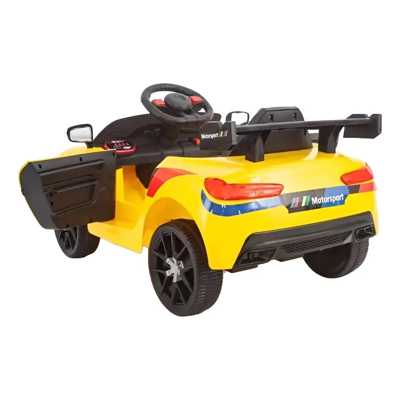 Carro Eléctrico Niño Recargable Montable 2 Motores Nd-002b Color Amarillo Voltaje Del Cargador 110v