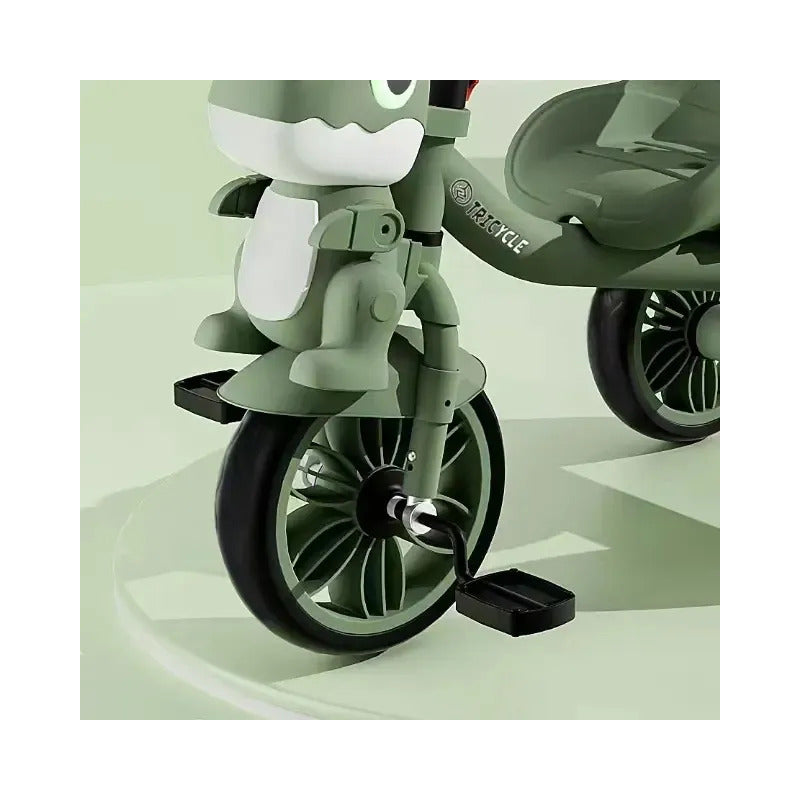 Triciclo Infantil Dinosaurio Con Música Y Cesta Tr-066 Color Azul