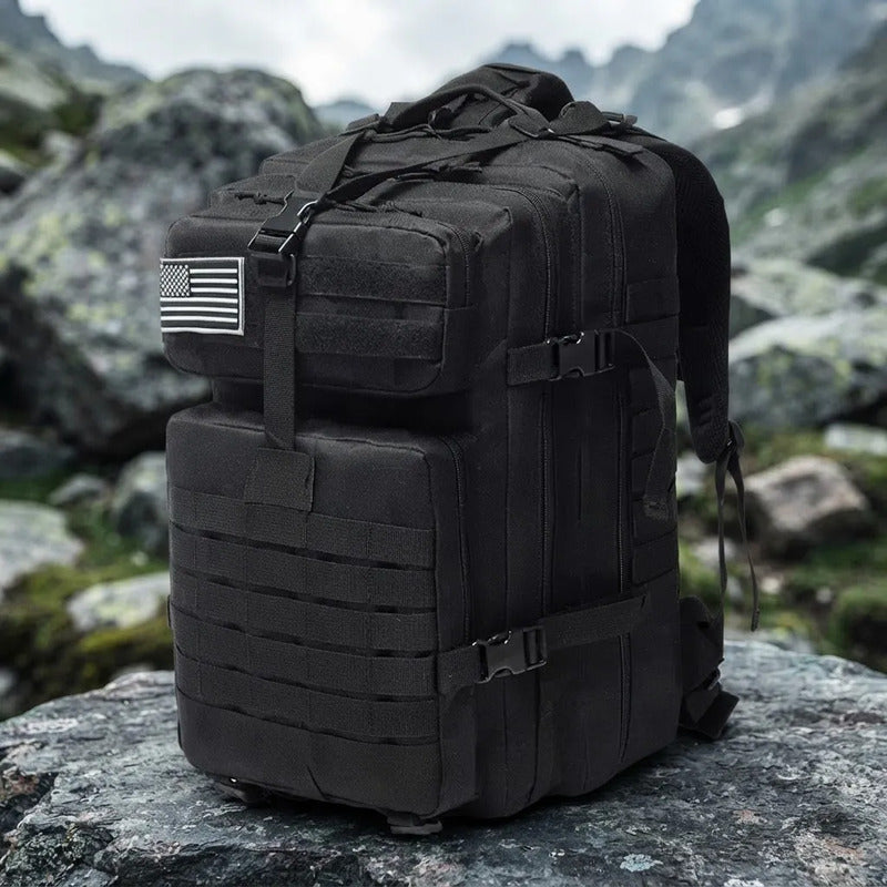 Mochila Maleta Maletin Táctico Militar 40 Litro Negro Liso