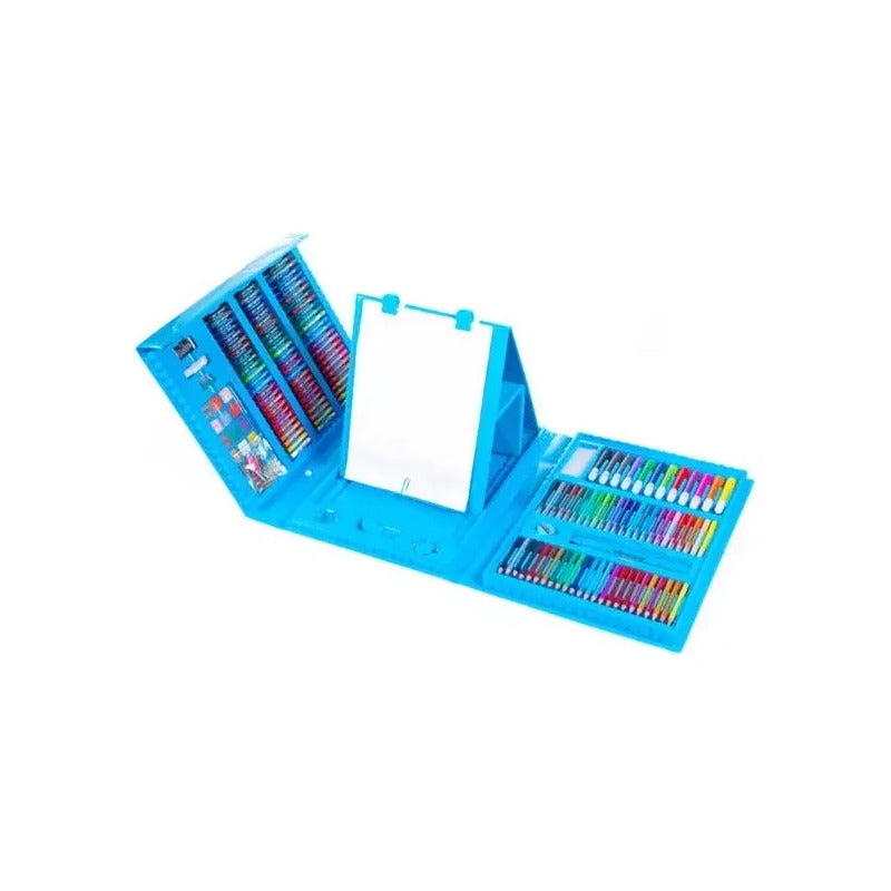 Super Mega Art Set 208 Piezas Crayon Lavable Incluye Estuche Rosa