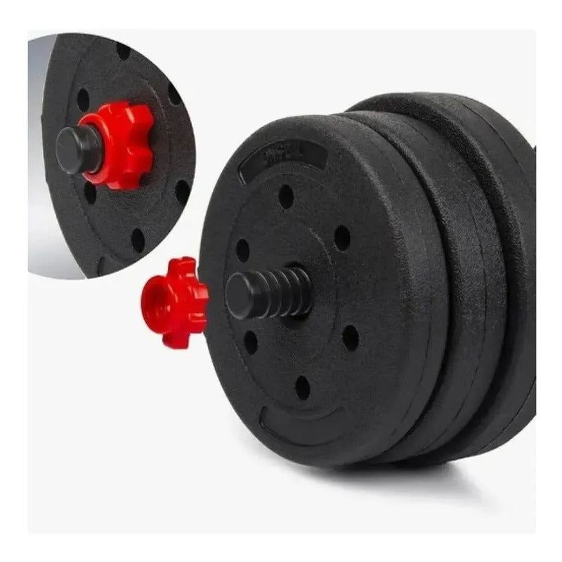 Mancuernas Pesas Termoforrada 20kg 40lb Antideslizante Barr Negro