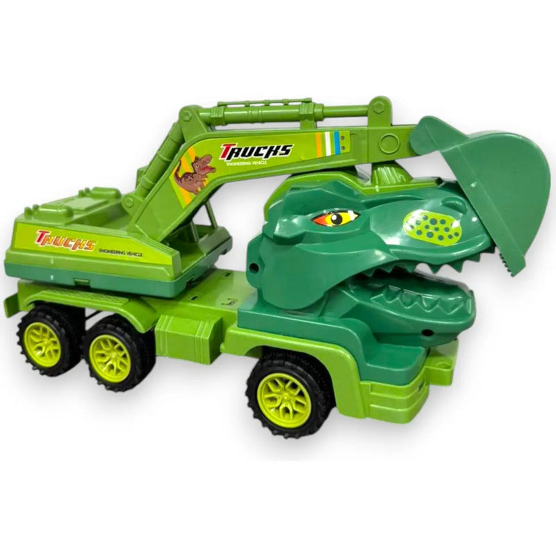Camión De Juguete Dinosaurio Kidshop Para Niños De 3 A 7 Años, Verde Lima