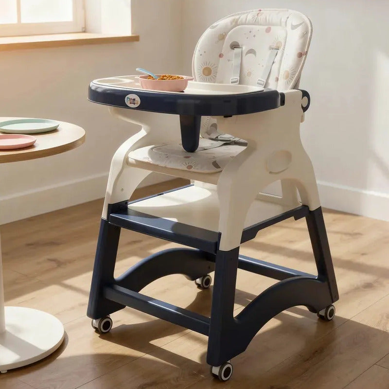 Silla Comedor Escritorio Multifuncional 3 En 1 Bebes O Niños Azul