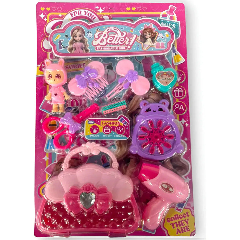 Set De Juguete De Belleza Portátil Con Accesorios Px1595