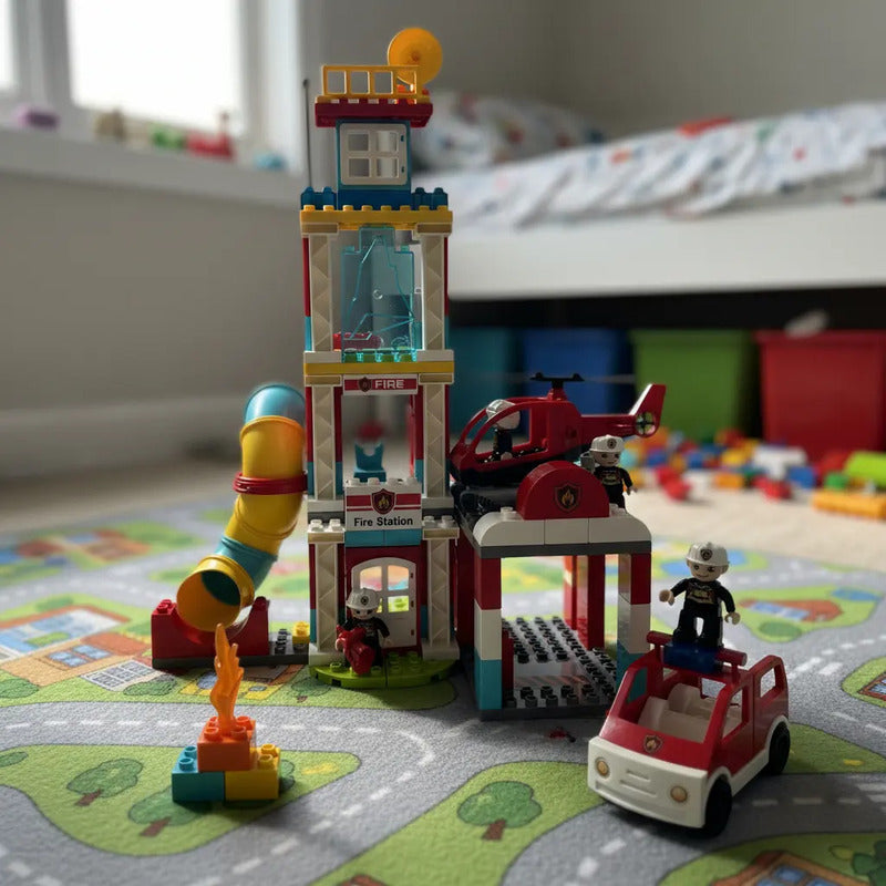 Set De Construcción Kidshop Armatodo 9822m 128 Piezas En Caja Estacion De Bombero