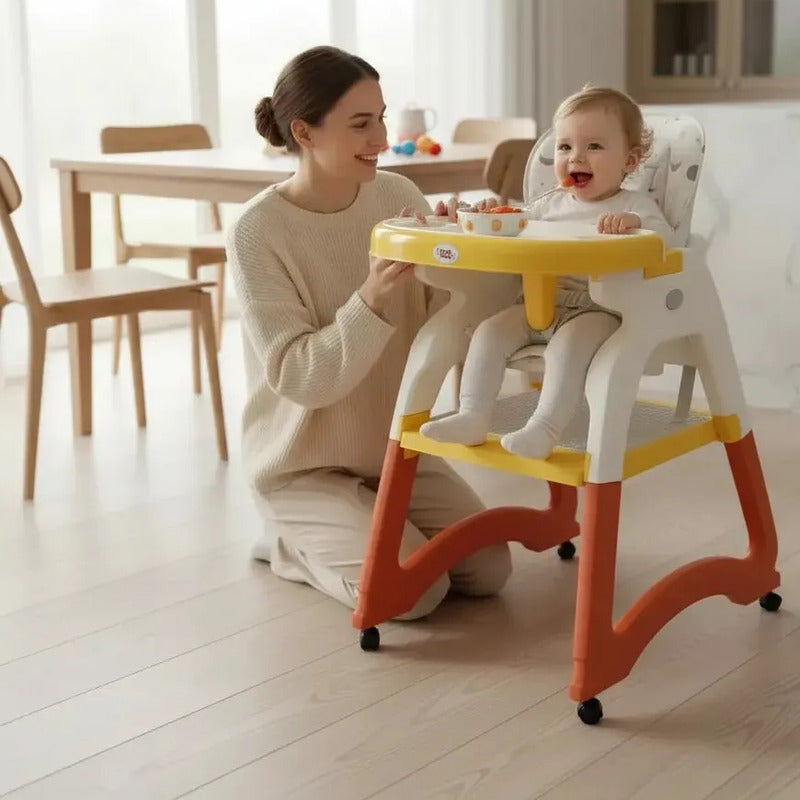 Silla Comedor Escritorio Multifuncional 3 En 1 Bebes O Niños Amarillo