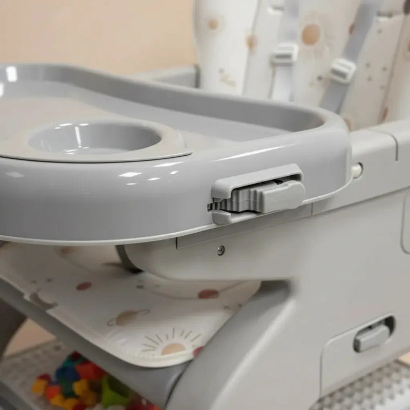 Silla Comedor Escritorio Multifuncional 3 En 1 Bebes O Niños Gris