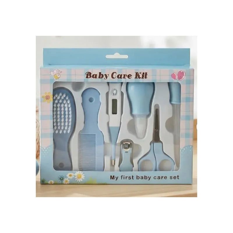 Set Baby Kit Aseo Bebé 8 Piezas Estuche Color Azul Ref Tz-3