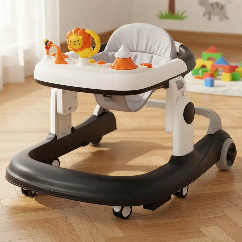 Caminador Andadera Llantas Silicona Musical Con Luces K229-3 Color Negro