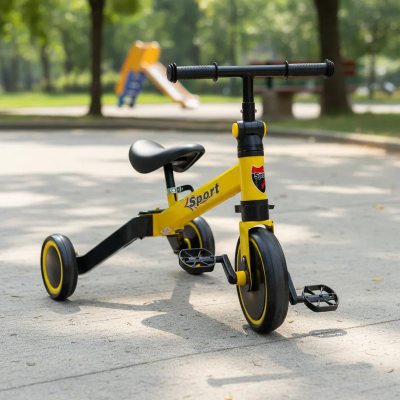 Patineta Scooter 2 In 1 Niño Niña Manopatin Triciclos Musica Color Amarillo Kidshop