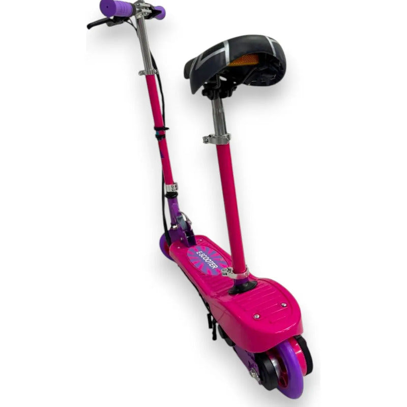 Patineta Scooter Eléctrico Kidshop Pt06 Con Silla Color Fucsia