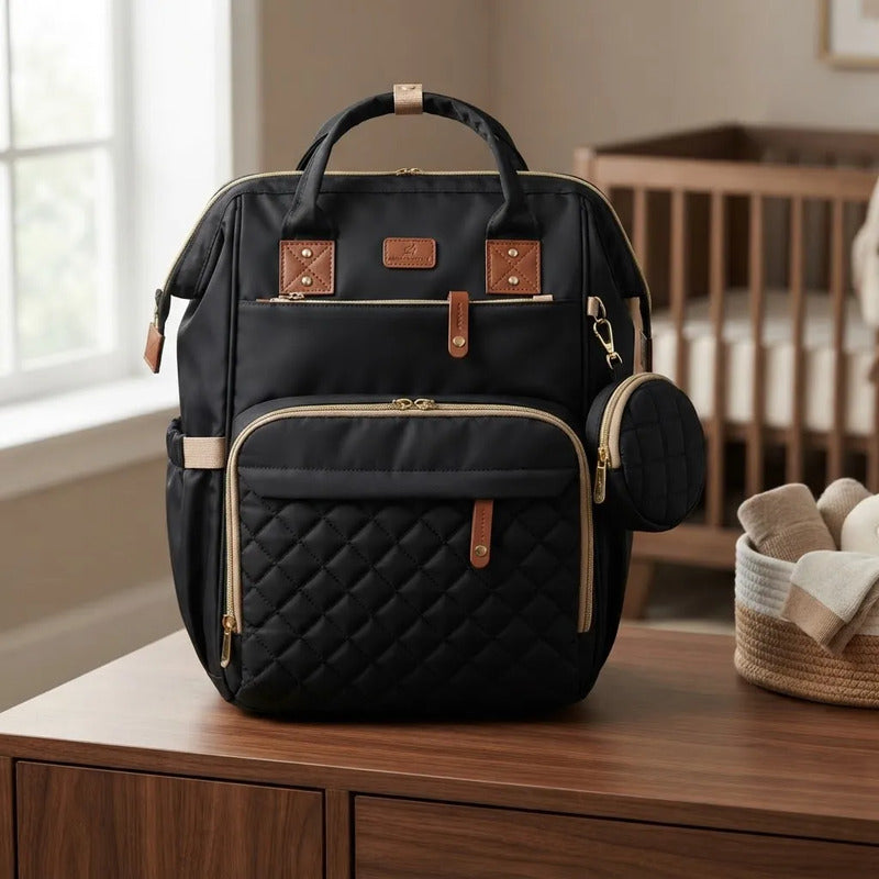 Pañalera Bebe Funcional Múltiples Compartimentos 11519-15 Negro Unicolor