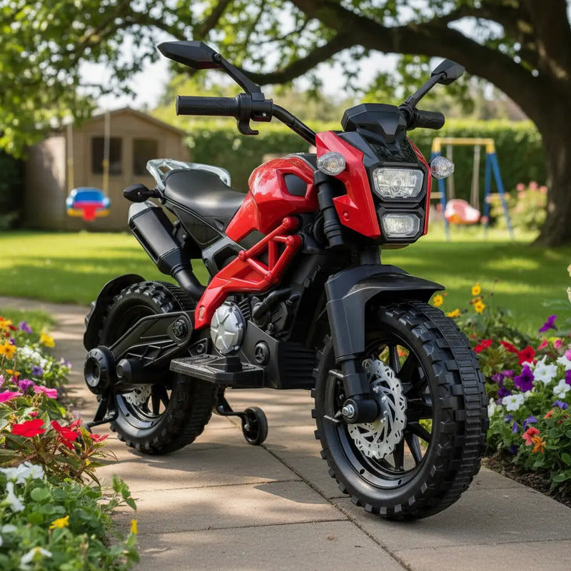 Moto Carro Electrica Montable Trimoto De 2 A 7 Años 9189 Color Rojo Total 110v