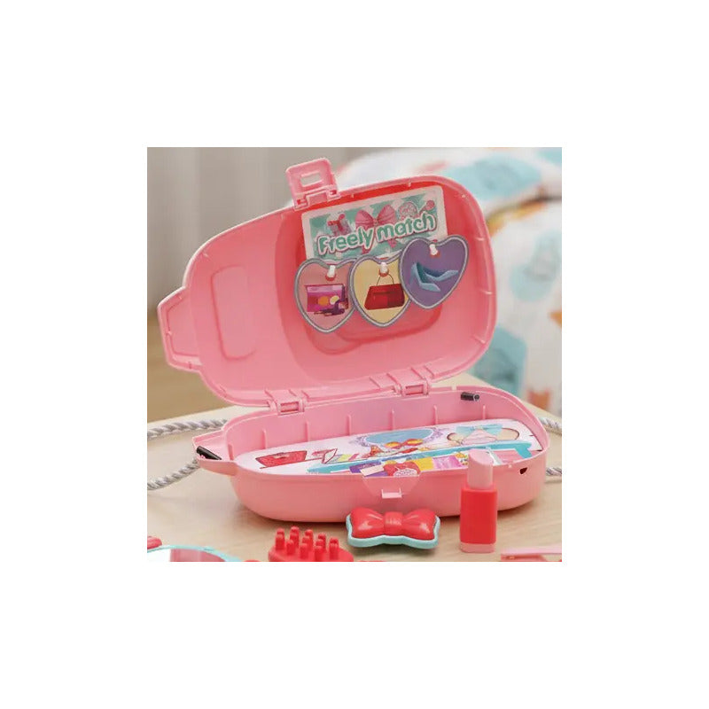 Set De Juguete De Belleza Portátil Con Accesorios