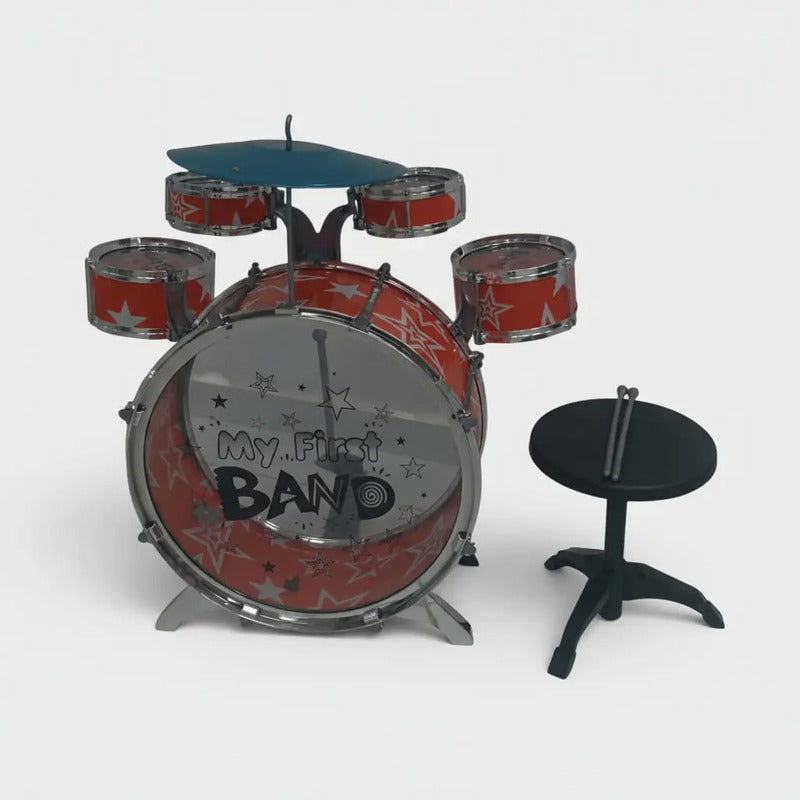 Set Batería Musical Tambores + Silla Niños Percusión M6302