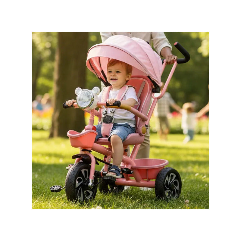 Triciclo De Lugo Bebe Niño Multietapa Kidshop 6068 Rosa Claro