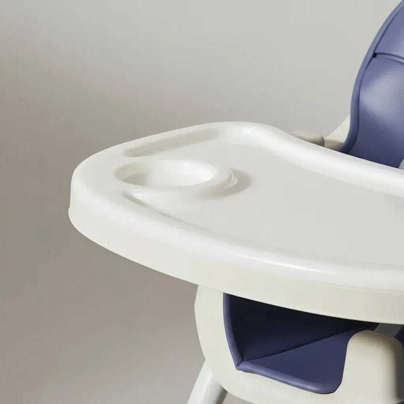 Silla Comedor Para Bebe Plegable Con Ruedas 555-13a Color Azul Liso