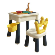 Mesa Didáctica De Bloques Para Armar+silla Infantil Rt1257-1 Color Azul