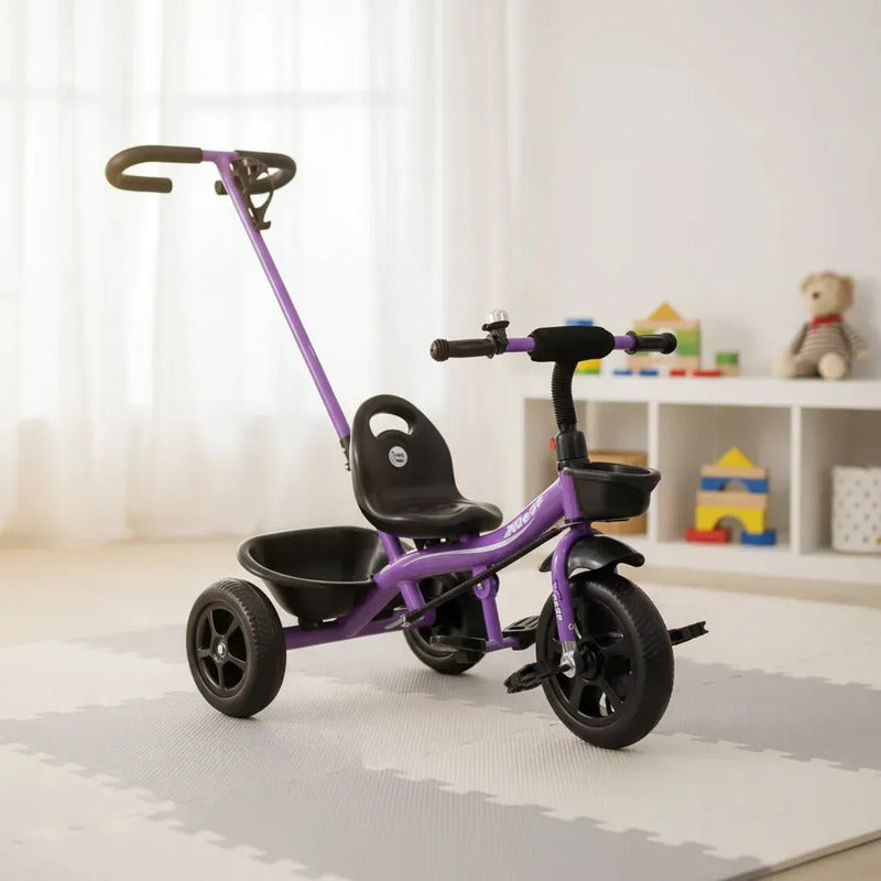 Triciclo Paseador Con Guía Para Niños Niñas 6034 Violeta