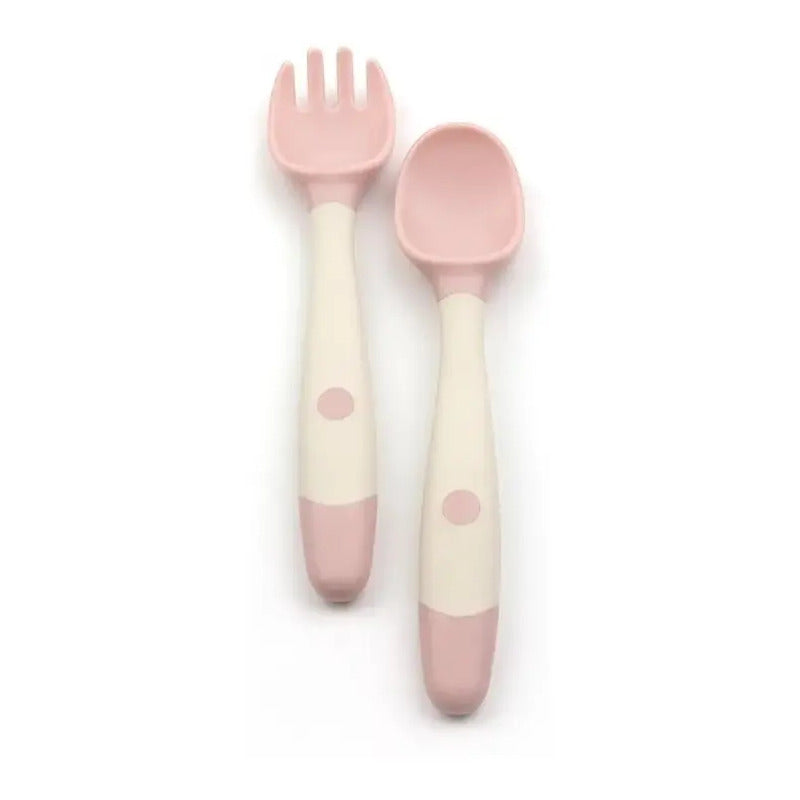 Cubiertos Silicona Bebé Cuchara Tenedor