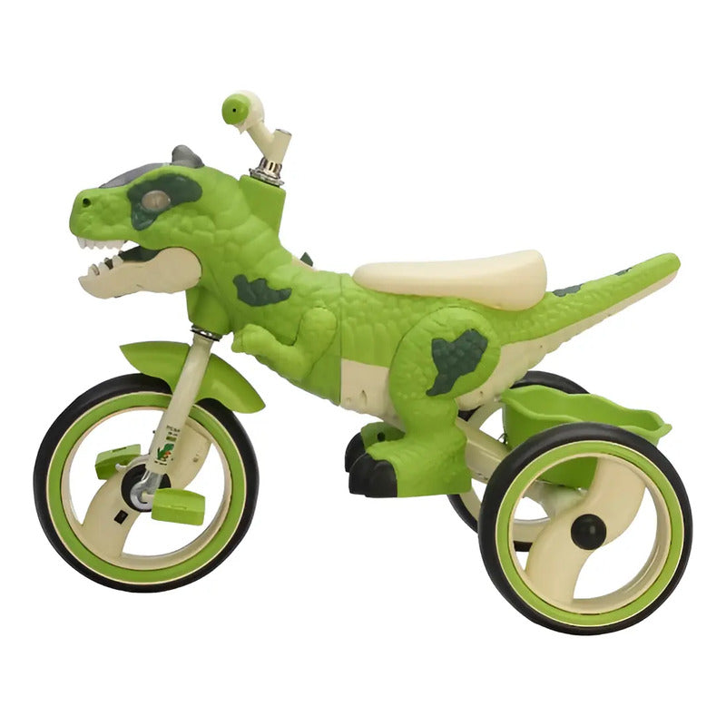 Triciclo Bicicleta Dinosaurio Con Música Y Cesta Tr-064