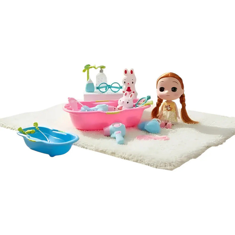 Muñeca Bebe Con Bañera Y Accesorio Ht858-29