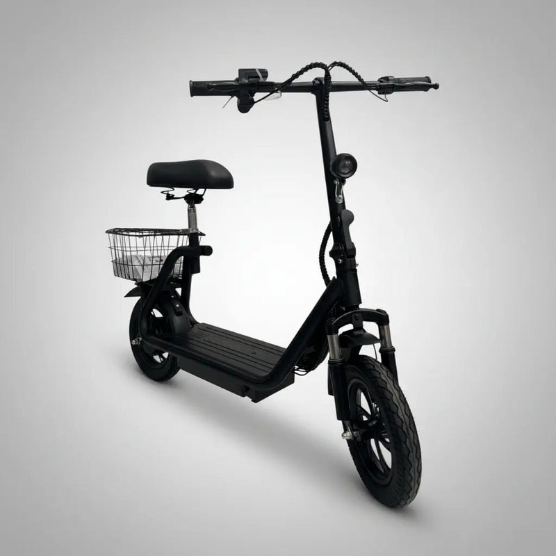 Monopatin Electrico Con Canasto Y Asiento 25 Km/h 350w Sg05 Negro