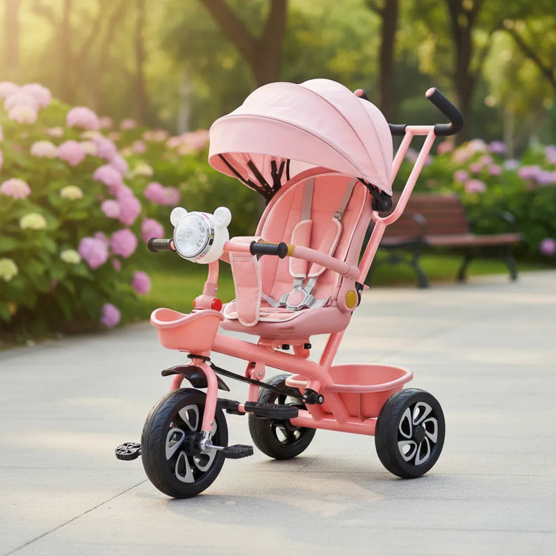 Triciclo De Lugo Bebe Niño Multietapa Kidshop 6068 Rosa Claro