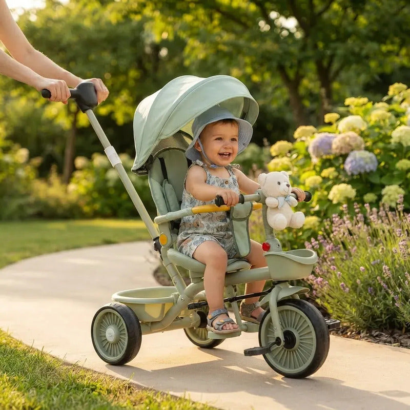 Triciclo De Lugo Bebe Niño Multietapa Kidshop 6068 Verde Claro