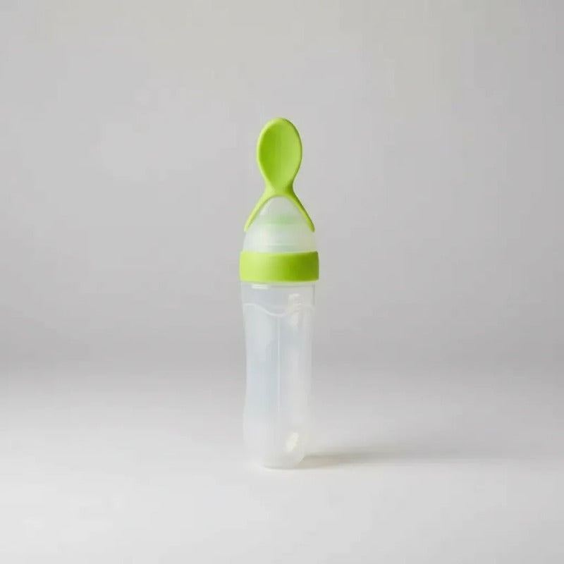 Tetero Cuchara De Alimentos Para Bebés - Fácil Uso Y Seguro Verde Lima
